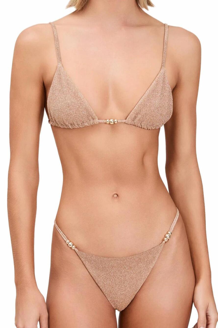 NEW DEVON WINDSOR zuri top in gold shimmer